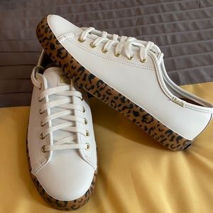 Leather Keds with leopard foxing